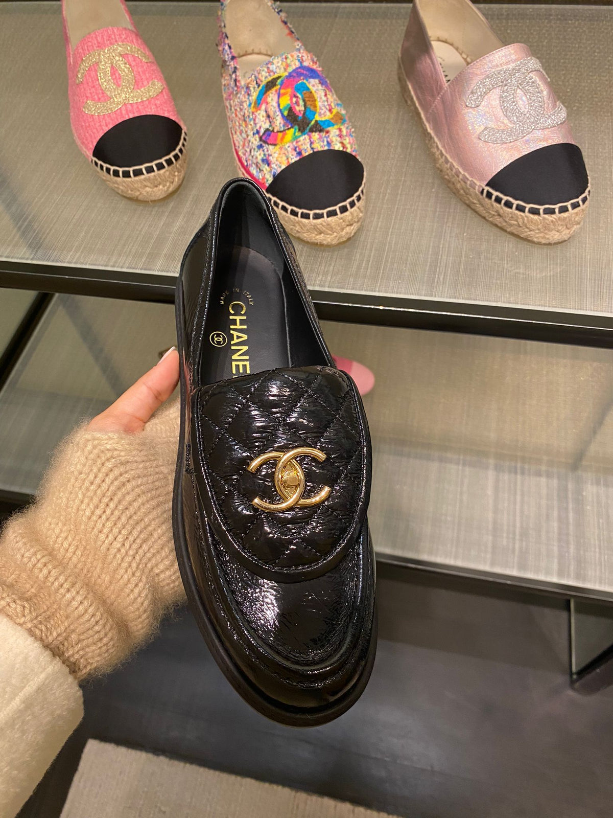 Chanel Quilted Leather Loafers (Patent Black) Chanel Discover a world of  possibilities by browsing our extensive range of options